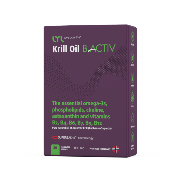 LYL Krill Oil Omega3 Šaltinis su B Grupės Vitaminais