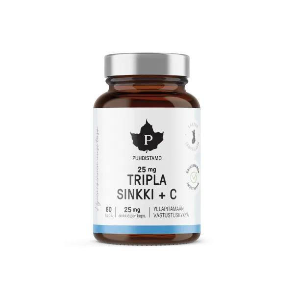 Trigubas cinkas + C, 60 kaps.