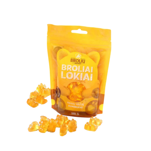 Vaisių sulčių guminukai „Broliai lokiai“, 100 g