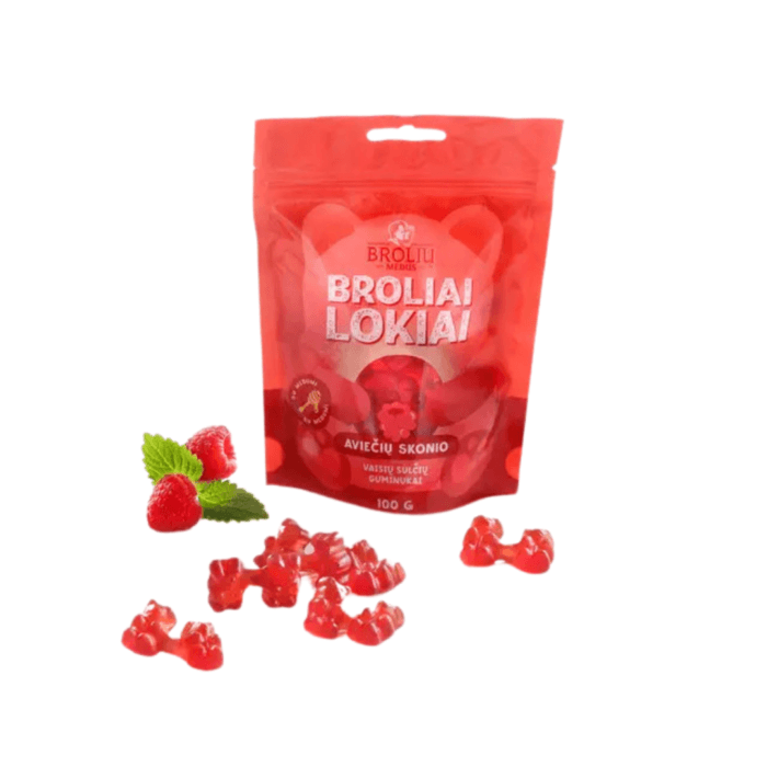 Aviečių skonio guminukai „Broliai lokiai“, 100 g