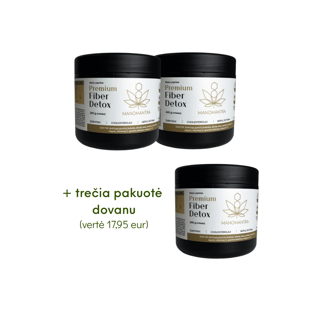 Premium Fiber Detox skaidulų 2+1 rinkinys