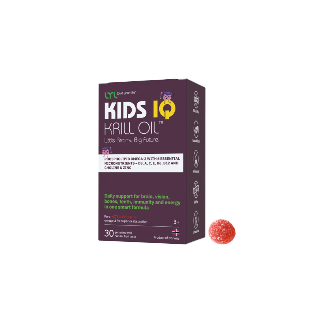 LYL KIDS IQ Krill Oil, 30 guminukų