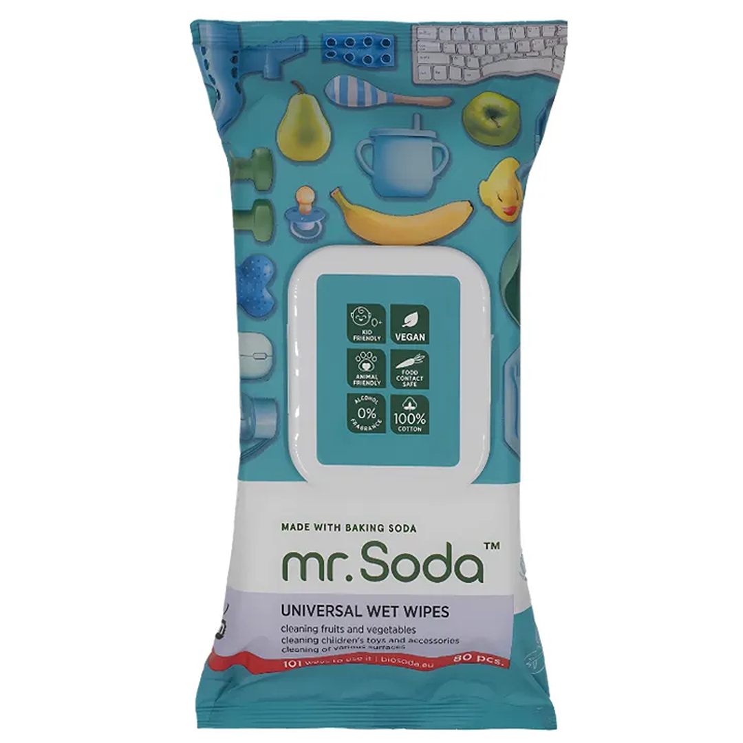 mr. SODA drėgnos antibakterinės servetėlės, 80 vnt